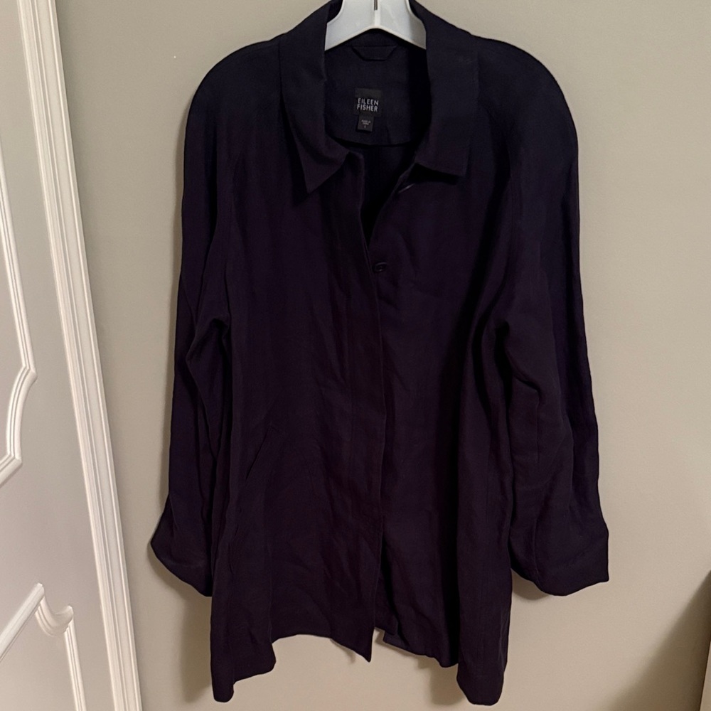 Eileen Fisher Women's Black Linen Blazer